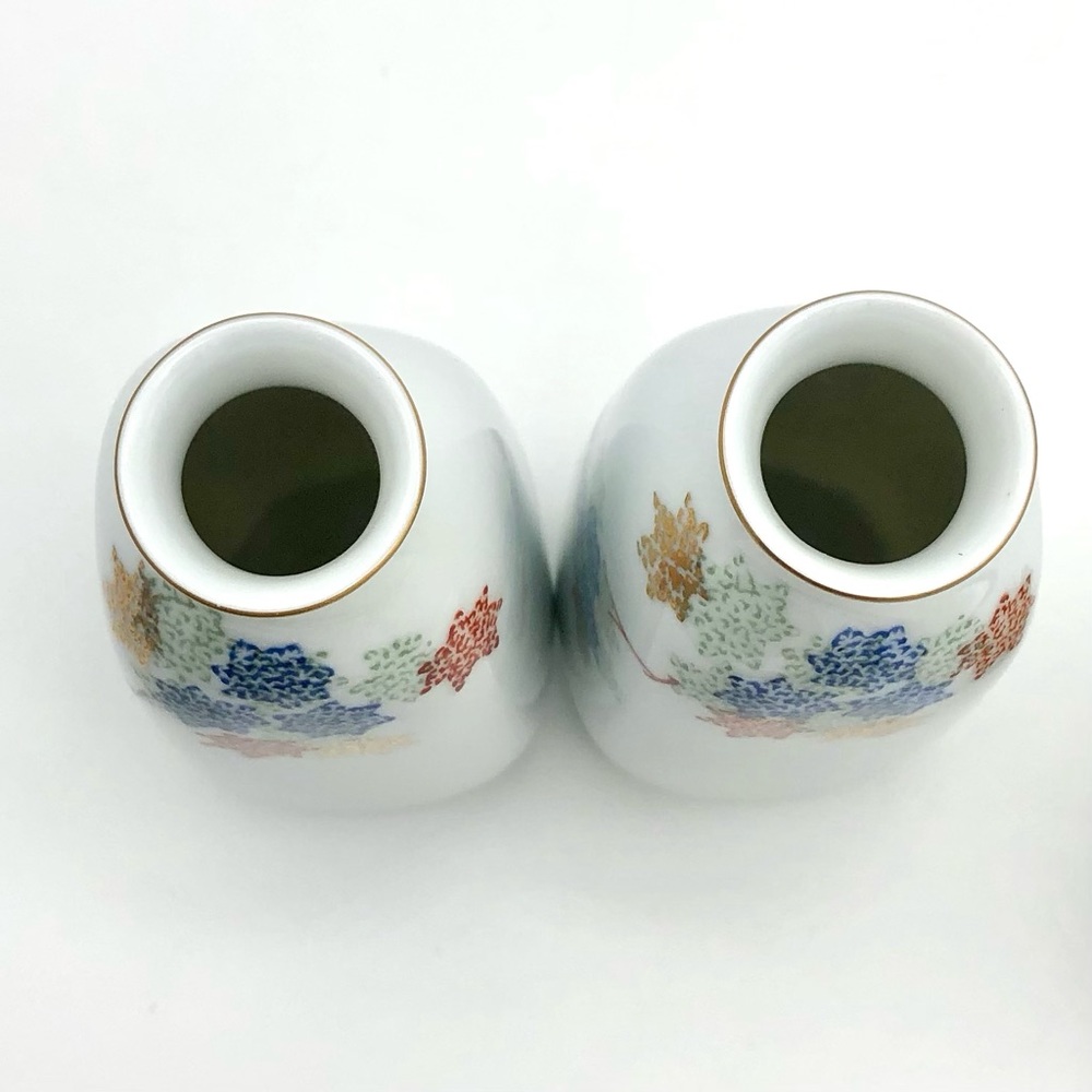 Vtg Fukagawa Sake Decanter Matching Set Porcelain Bud Vase Gold Gilt Arita Japan - Picture 8 of 9